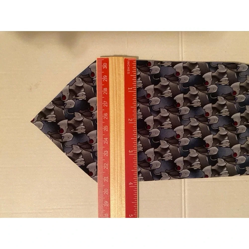The Nature Conservancy Elephant Silk Tie Grey Blue Karen Bierce Preservation